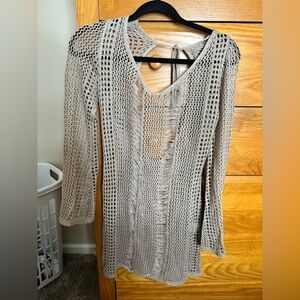 Beige Knit Swimsuit Cover-up